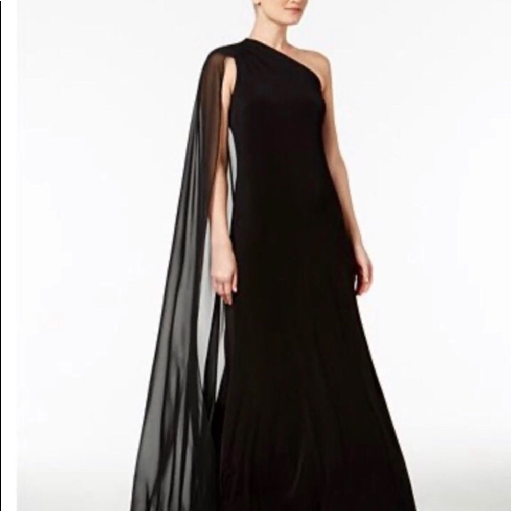 Calvin Klein Draped one shoulder gown